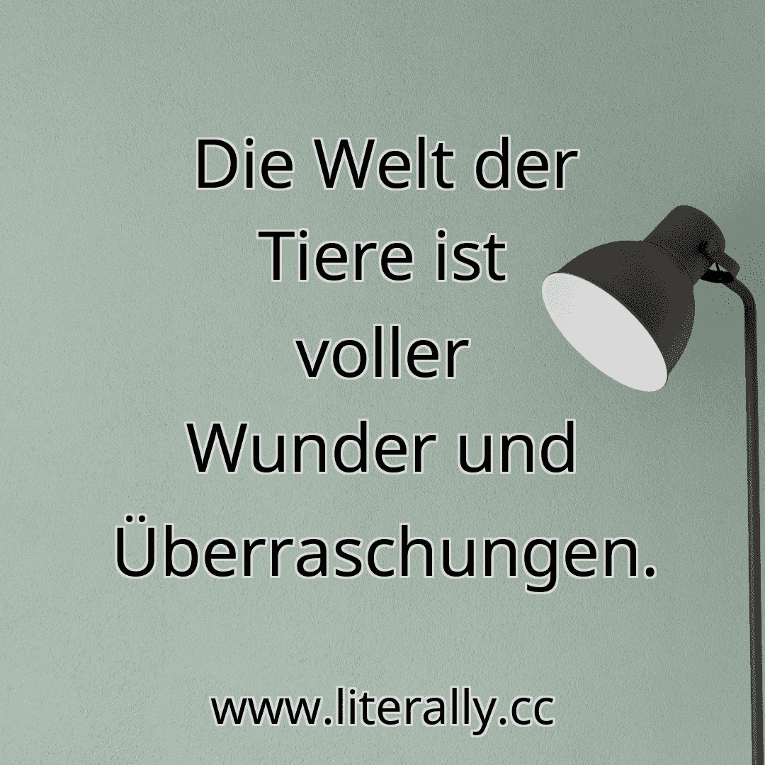 Die Welt der Tiere ist voller Wunder und Überraschungen.
