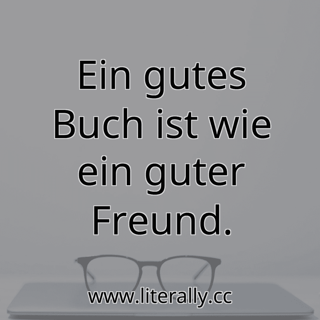 Ein gutes Buch ist wie ein guter Freund.
