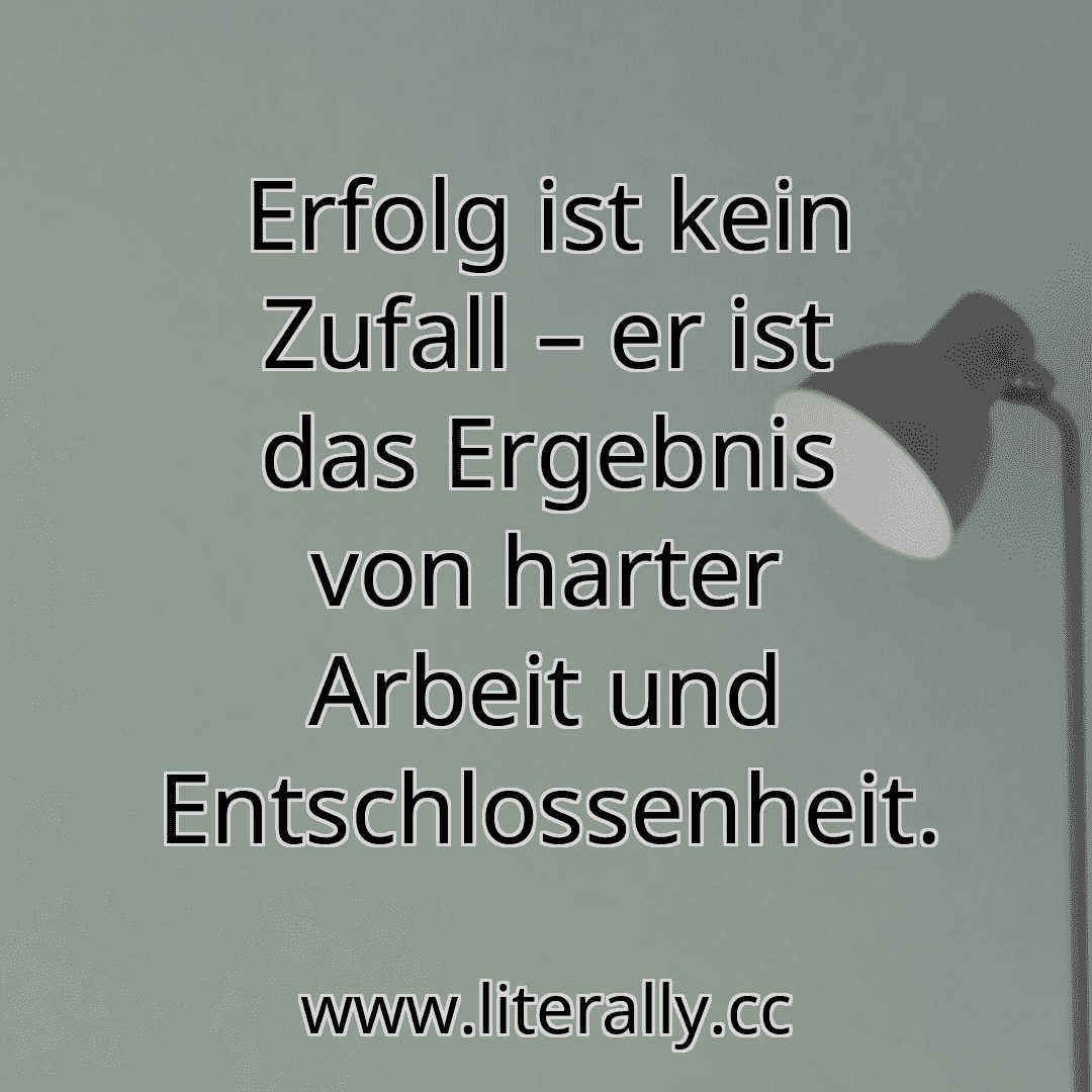 Erfolg ist kein Zufall – er ist das Ergebnis von harter Arbeit und Entschlossenheit.

