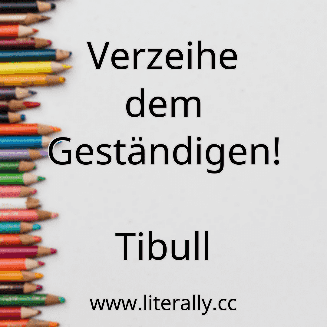 Verzeihe dem Geständigen!
Tibull
