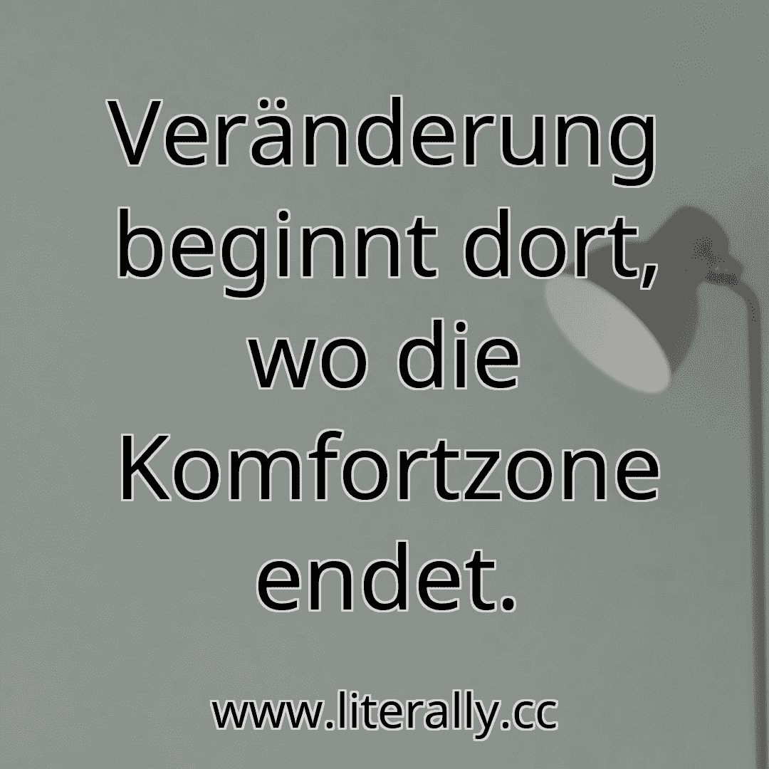 Veränderung beginnt dort, wo die Komfortzone endet.
