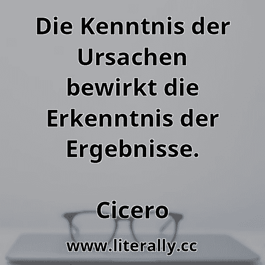 Die Kenntnis der Ursachen bewirkt die Erkenntnis der Ergebnisse.
Cicero
