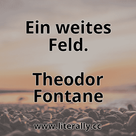 Ein weites Feld.
Theodor Fontane

