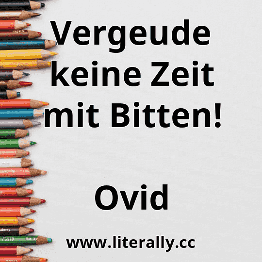 Vergeude keine Zeit mit Bitten!
Ovid
