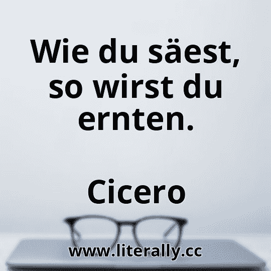 Wie du säest, so wirst du ernten.
Cicero

