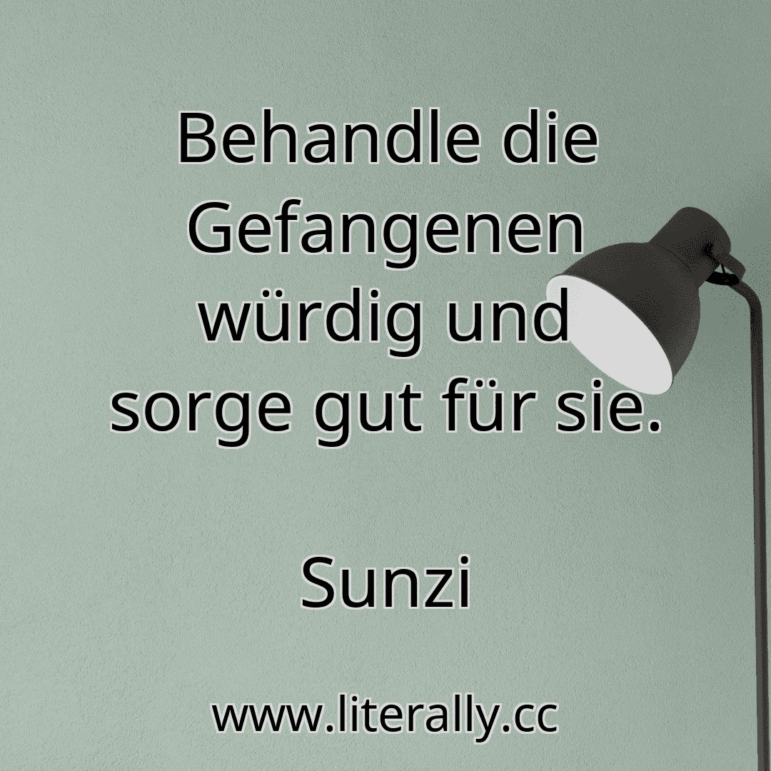 Behandle die Gefangenen würdig und sorge gut für sie.
Sunzi

