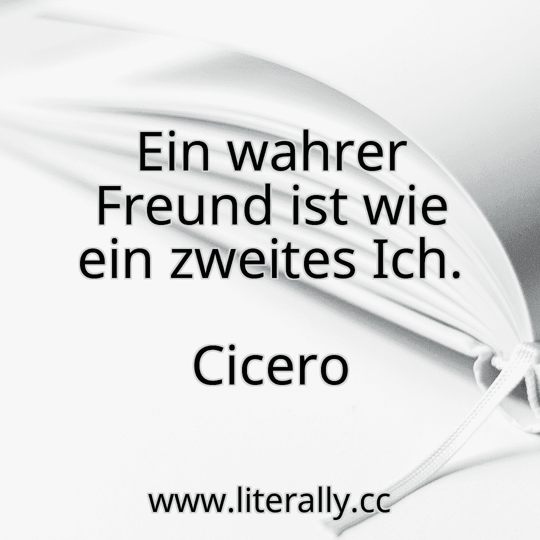 Ein wahrer Freund ist wie ein zweites Ich.
Cicero
