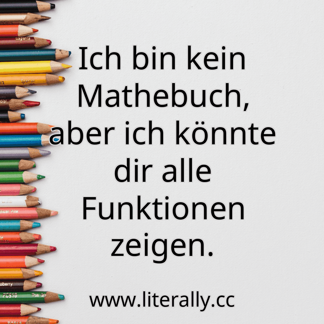 Ich bin kein Mathebuch, aber ich könnte dir alle Funktionen zeigen.
