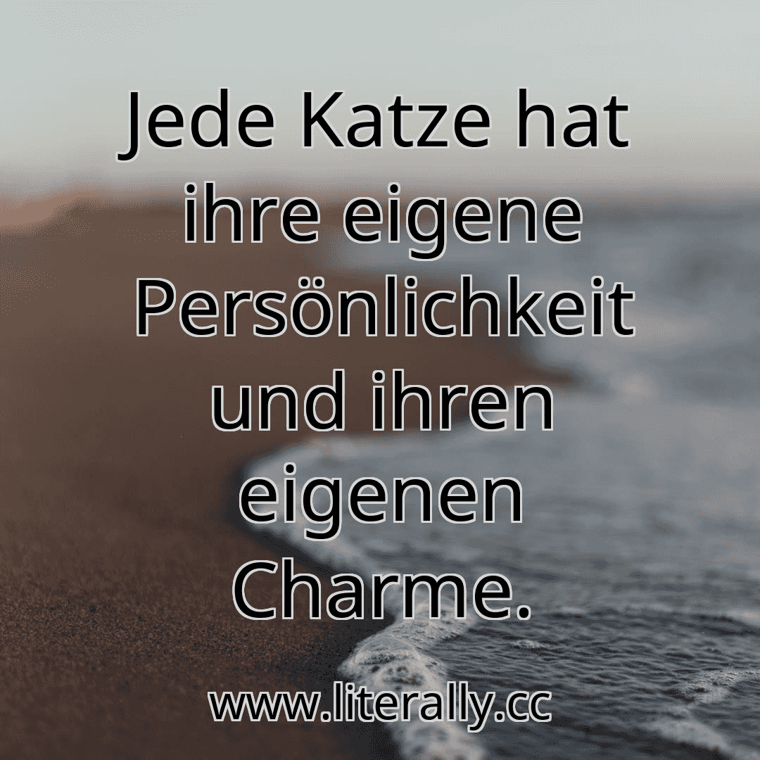 Jede Katze hat ihre eigene Persönlichkeit und ihren eigenen Charme.
