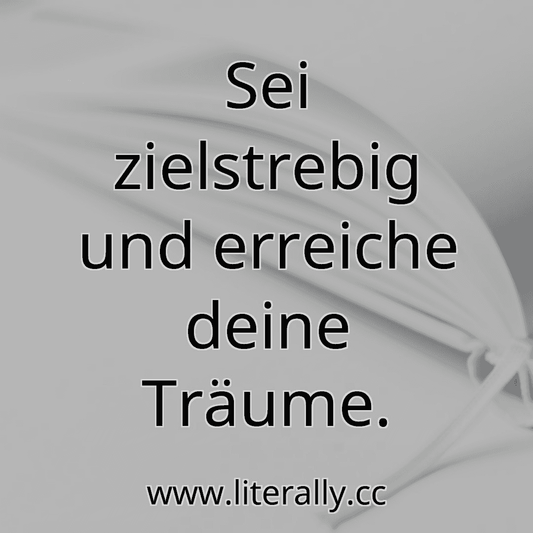 Sei zielstrebig und erreiche deine Träume.
