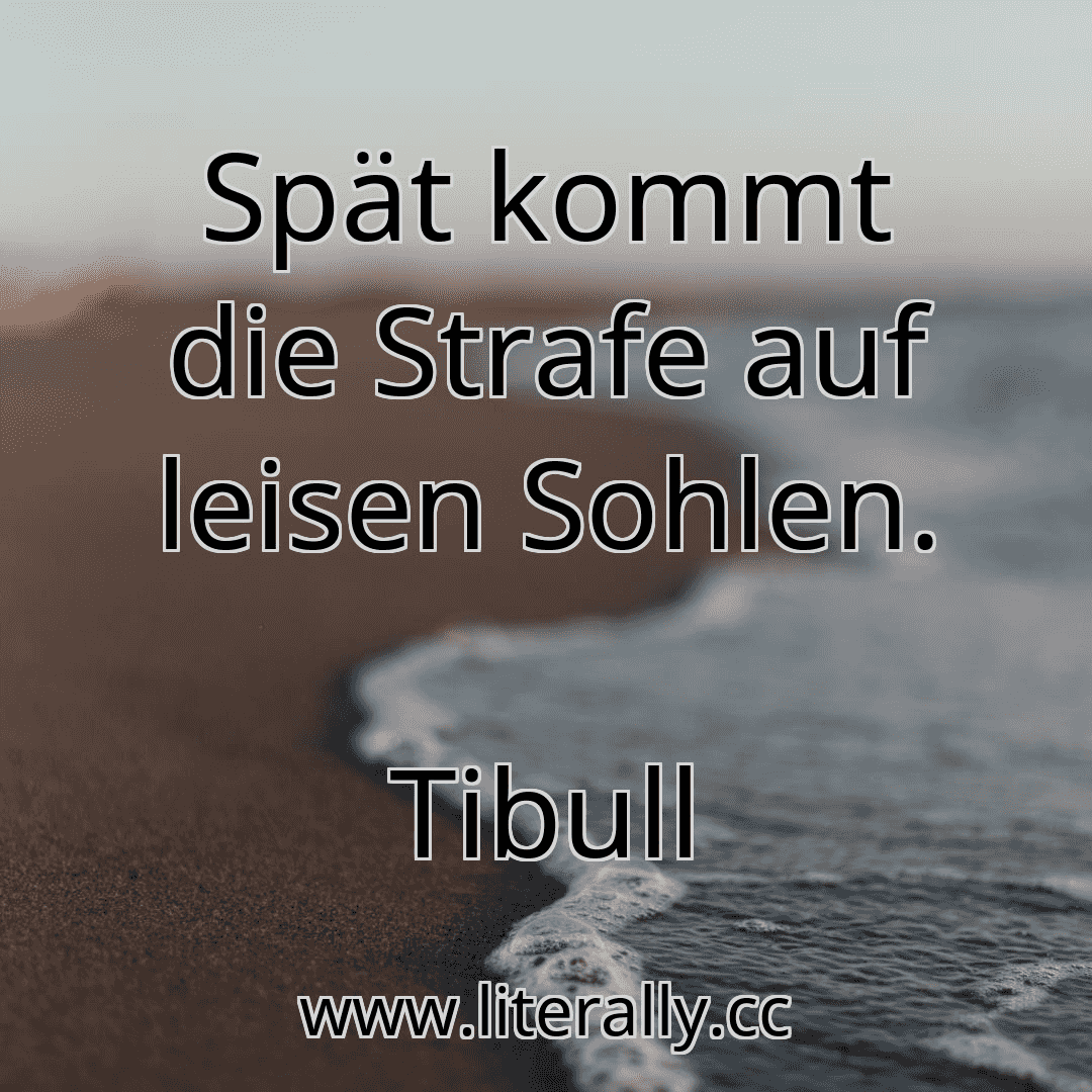 Spät kommt die Strafe auf leisen Sohlen.
Tibull
