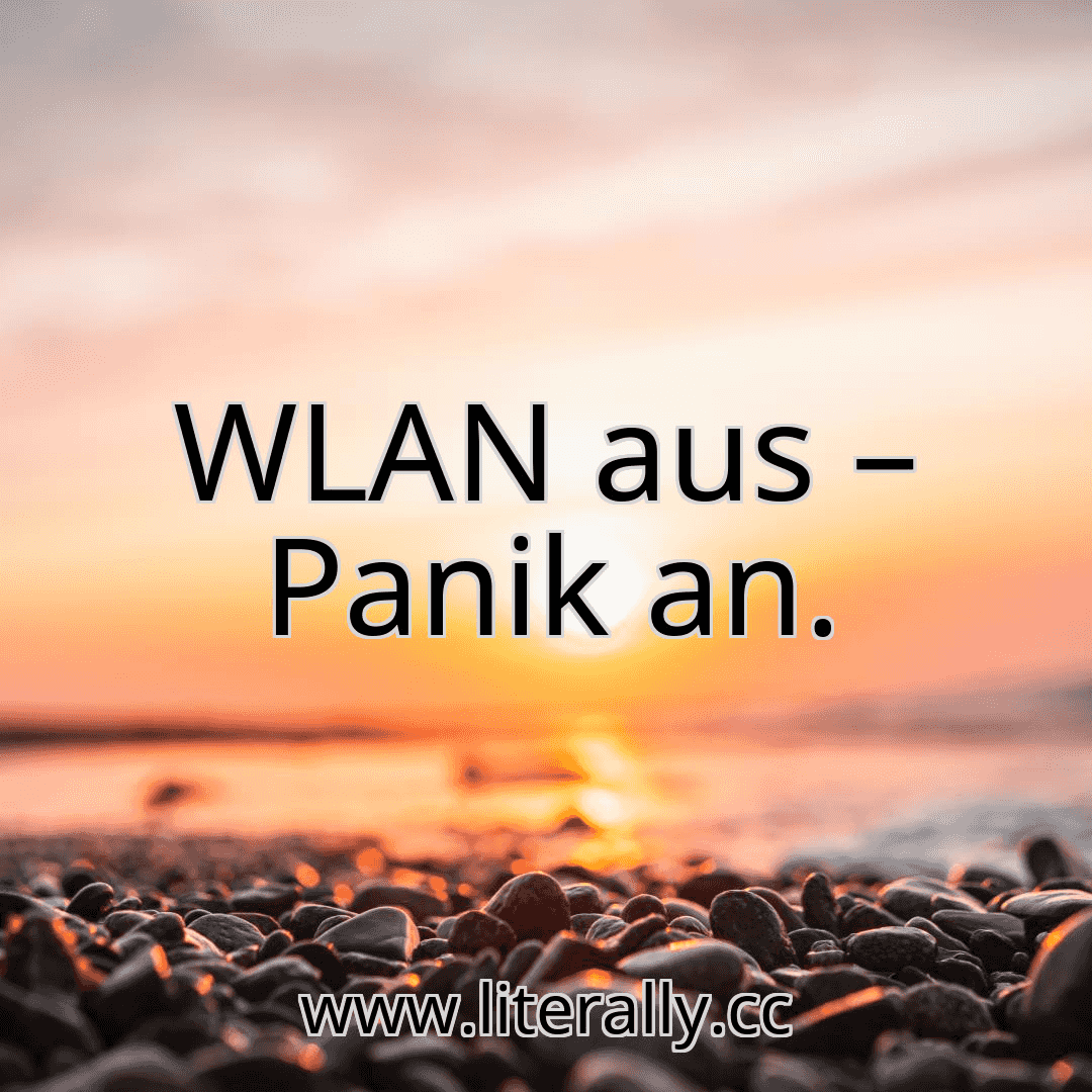 WLAN aus – Panik an.
