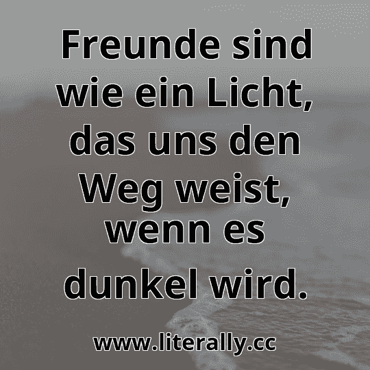 Freunde sind wie ein Licht, das uns den Weg weist, wenn es dunkel wird.
 Freunde sind wie ein Licht, das uns den Weg weist, wenn es dunkel wird.