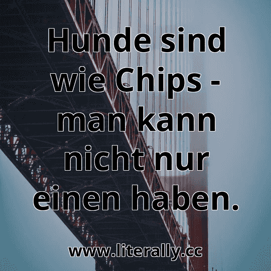 Hunde sind wie Chips - man kann nicht nur einen haben.
