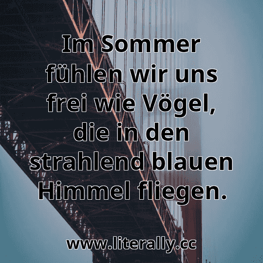 Im Sommer fühlen wir uns frei wie Vögel, die in den strahlend blauen Himmel fliegen.
