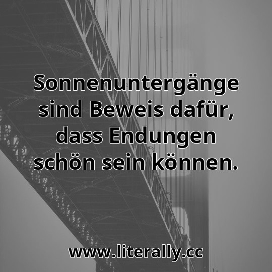 Sonnenuntergänge sind Beweis dafür, dass Endungen schön sein können.

