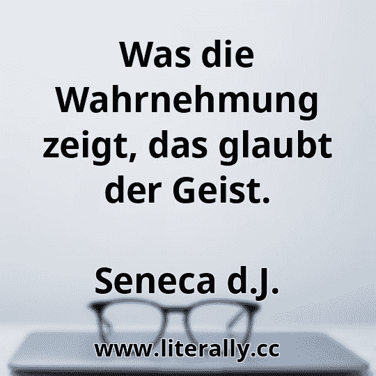Was die Wahrnehmung zeigt, das glaubt der Geist.
Seneca d.J.
