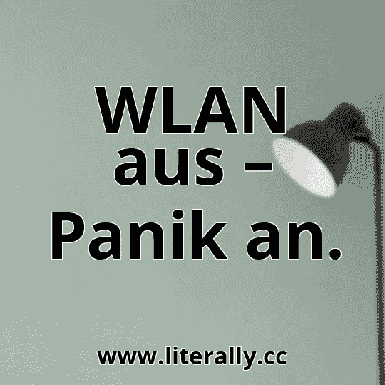 WLAN aus – Panik an.
